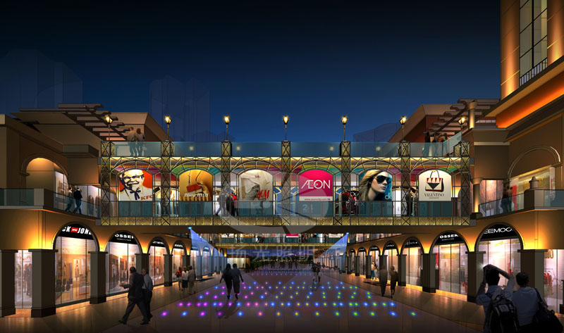 商業街夜景燈光設計效果圖