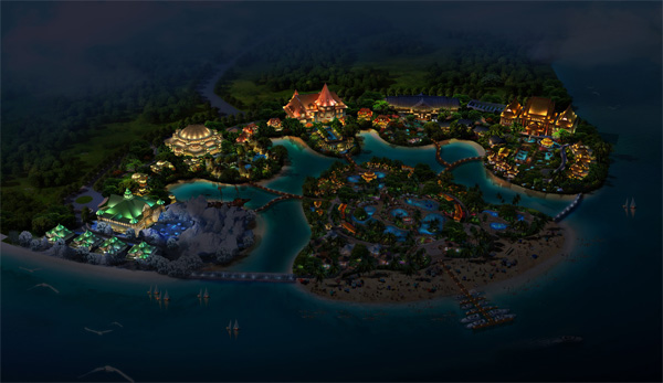 海南?；◢u溫泉城夜景照明工程